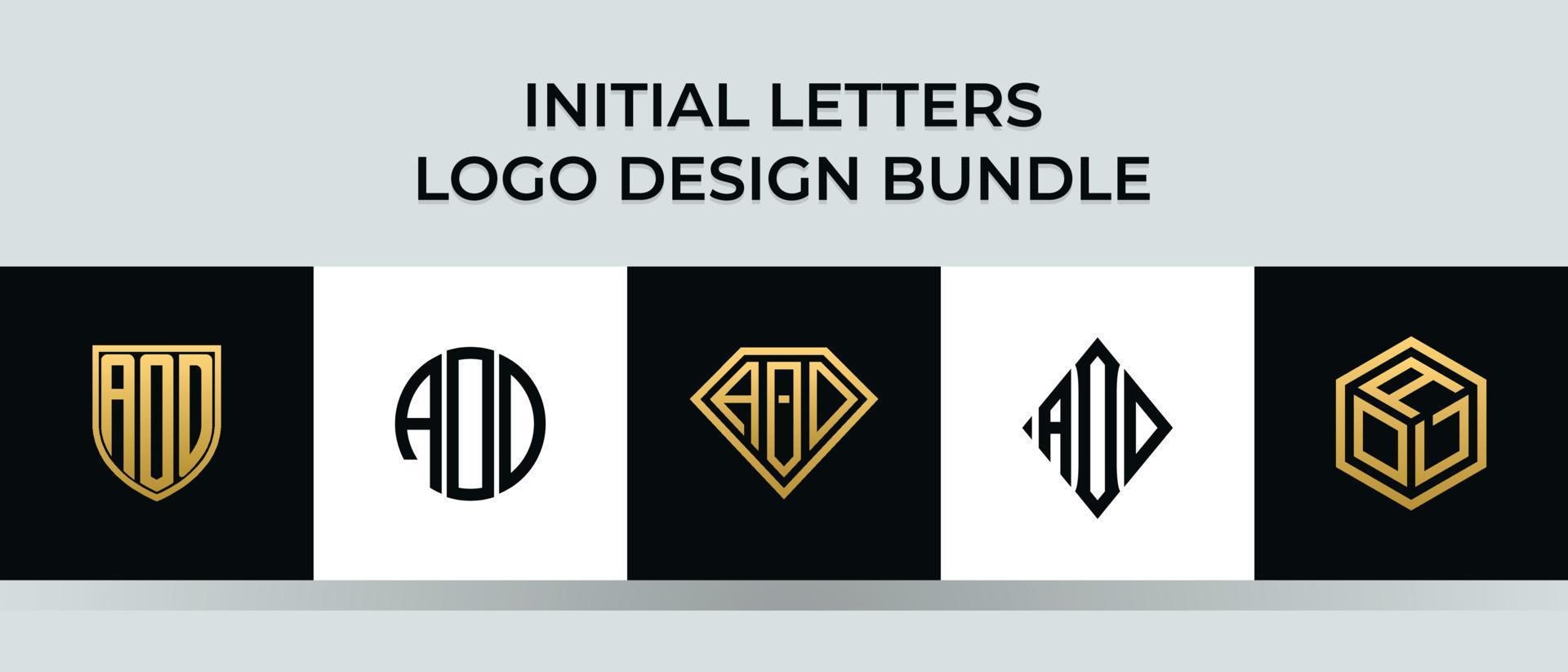 Initial letters AOD logo designs Bundle vector