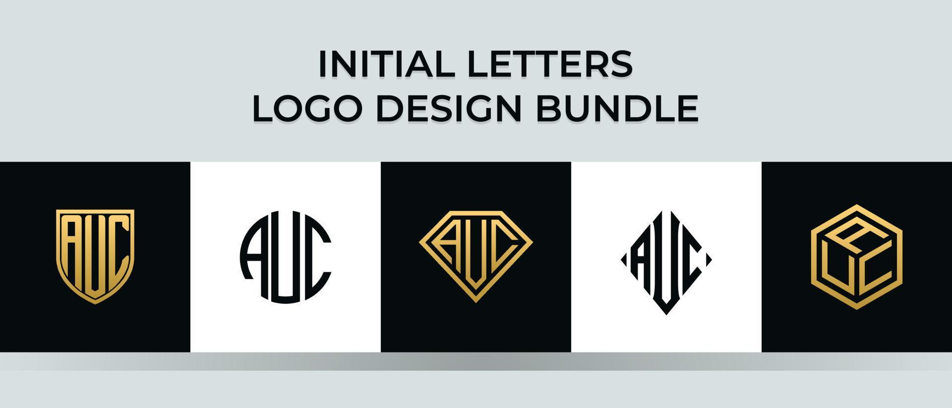 Initial letters AUC logo designs Bundle vector