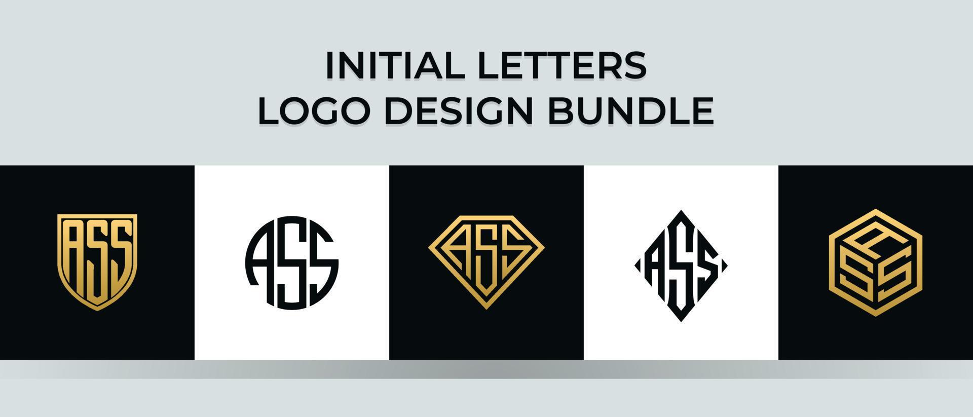 letras iniciales culo logo diseños paquete vector