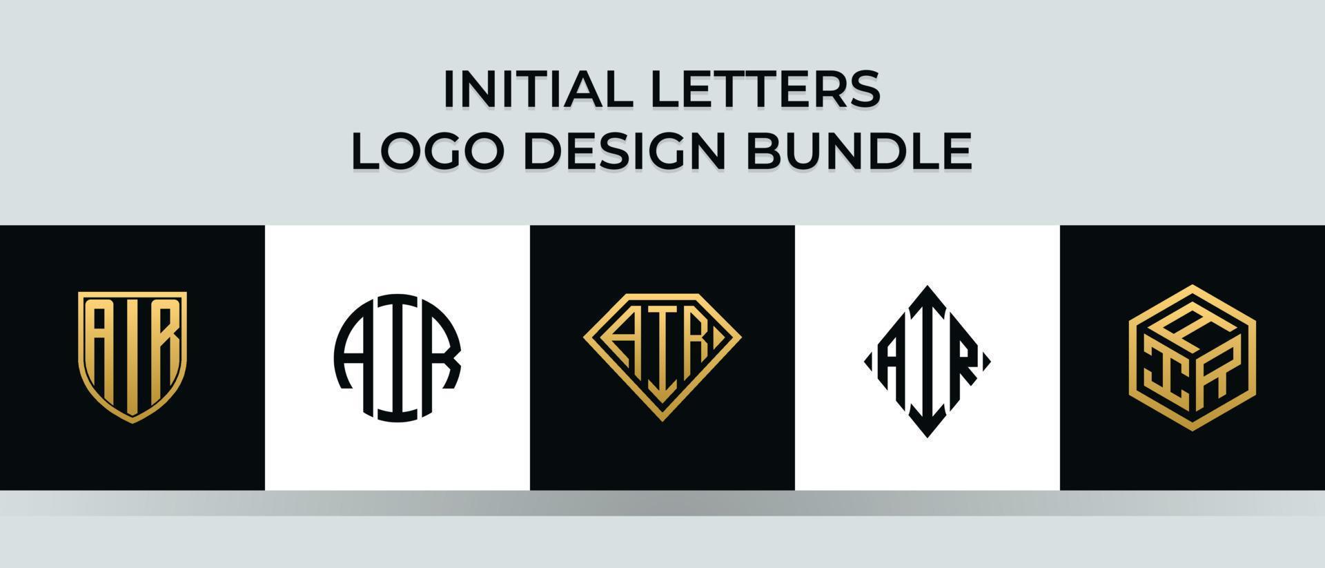 Initial letters AIR logo designs Bundle vector