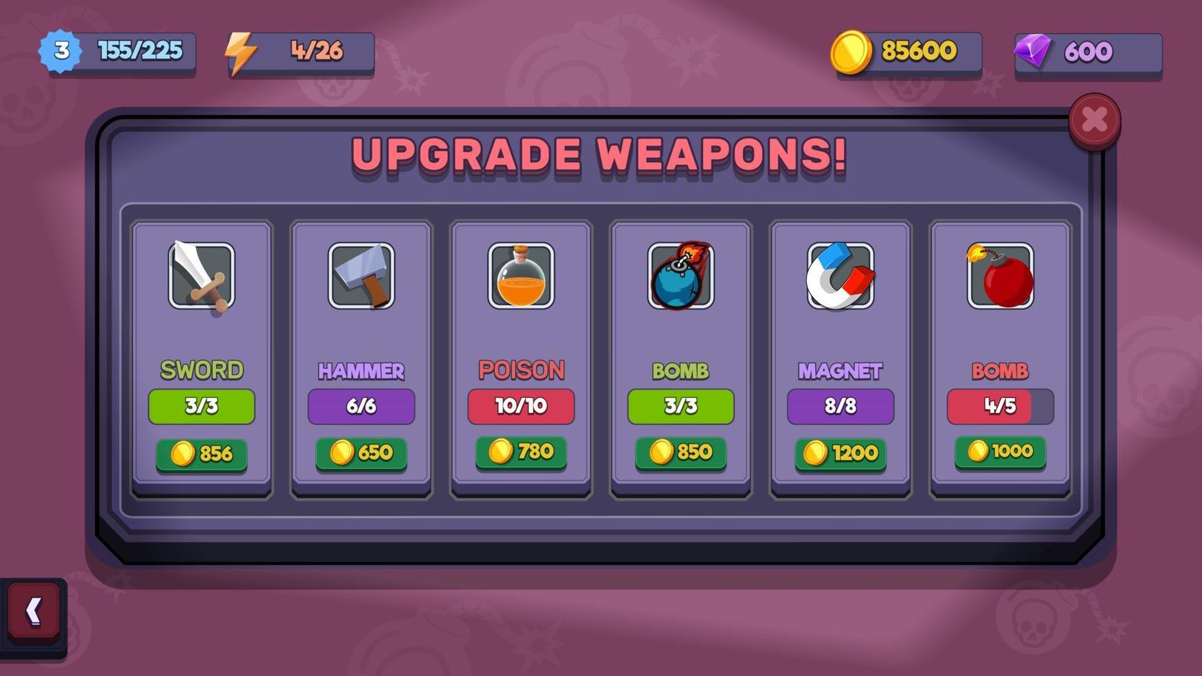 Action Game Ui Kit will Menus, pop up, screens and Game elements vector