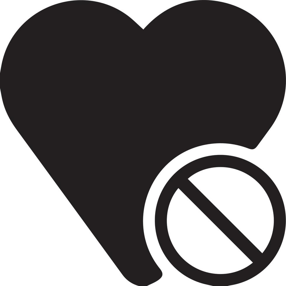 heart with a Forbidden sign vector