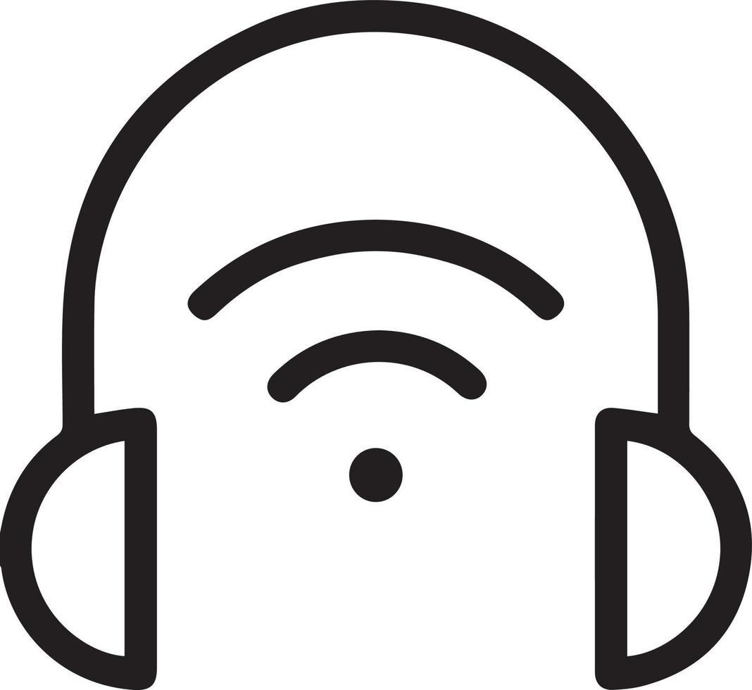 wifi headphone line icon on a white background vector