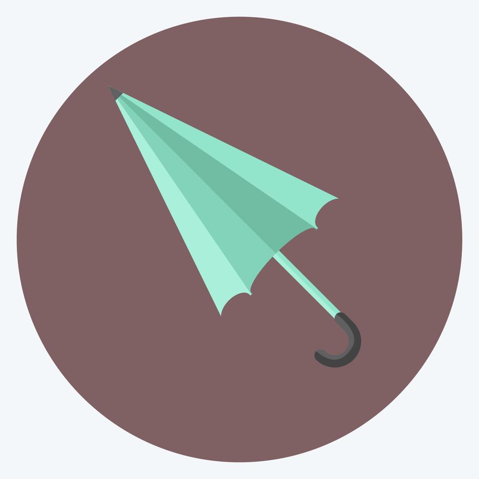 icono de paraguas en estilo plano de moda aislado sobre fondo azul suave vector