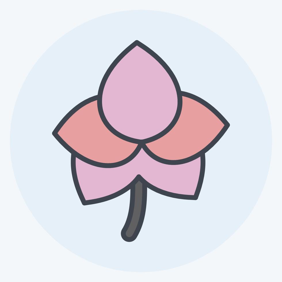 Orchid Icon in trendy color mate style isolated on soft blue background vector