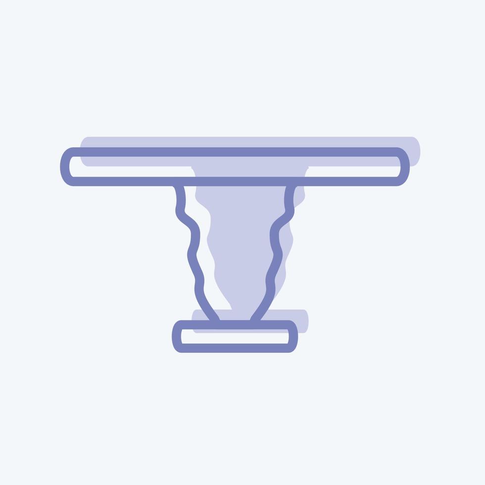 Cafe Table Icon in trendy two tone style isolated on soft blue background vector