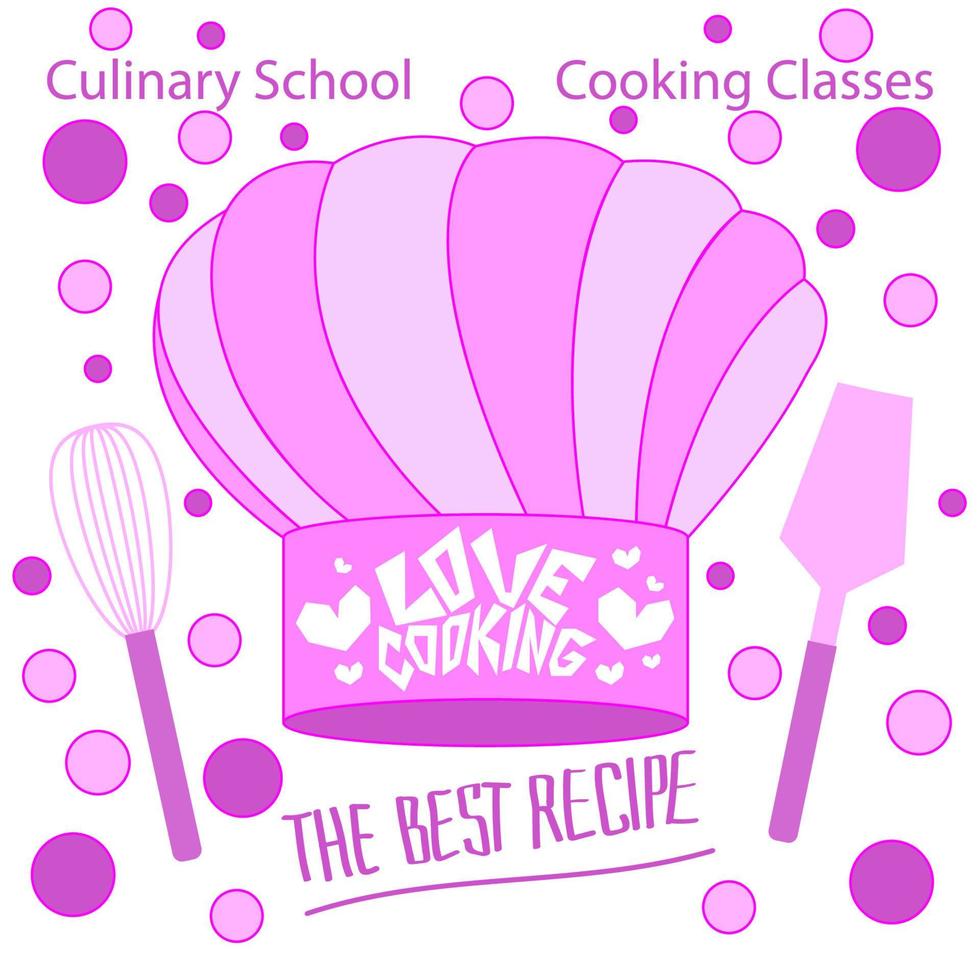 Cooking School chef hat sign vector