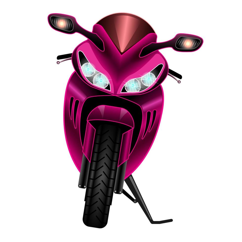 Motorbike front view realistic isolated vector