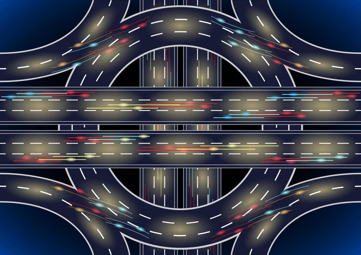 Road roundabout interchange background vector