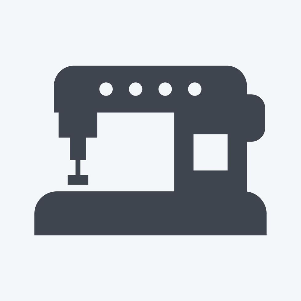 Automatic Machine Tailor Icon in trendy glyph style isolated on soft blue background vector