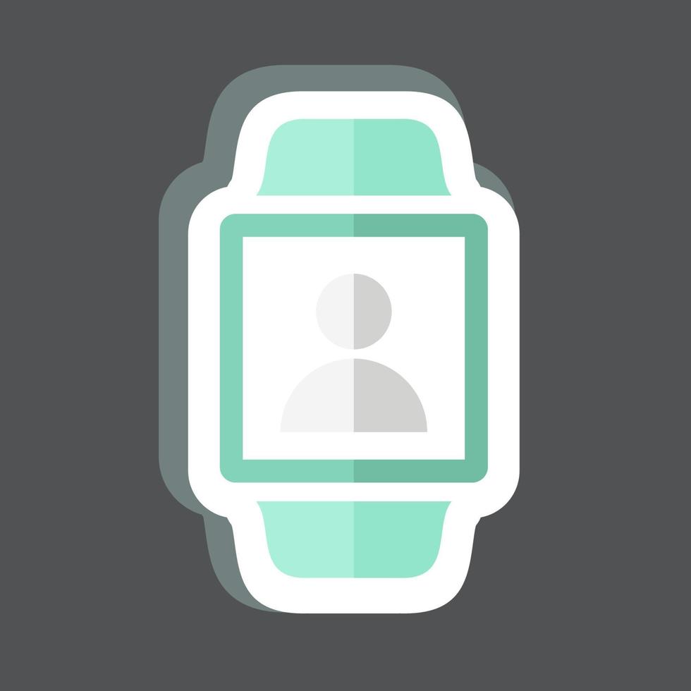 User on Watch Sticker in trendy isolated on black background vector