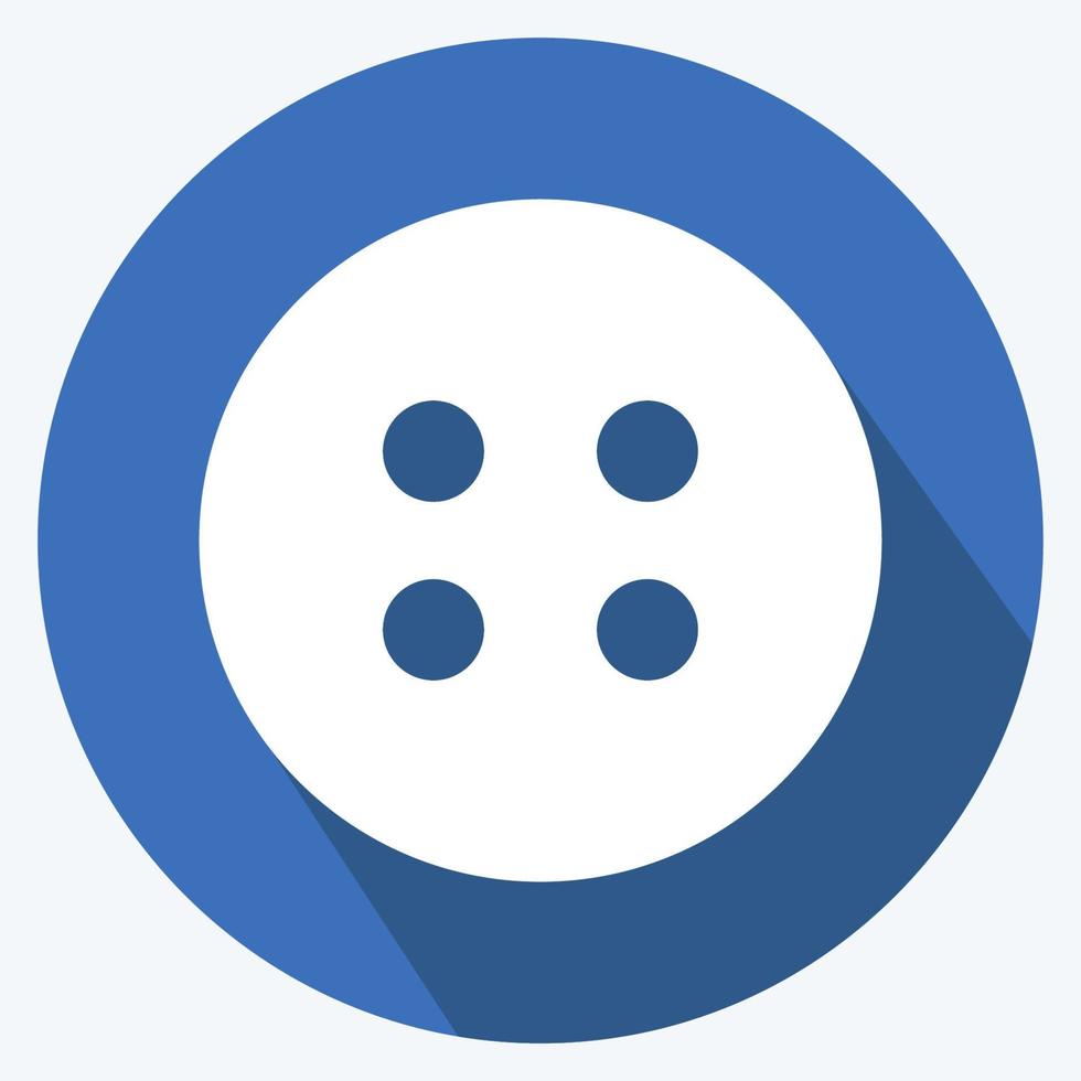 Buttons Icon in trendy long shadow style isolated on soft blue background vector