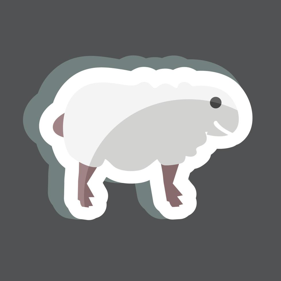 Sheep Sticker in trendy isolated on black background vector