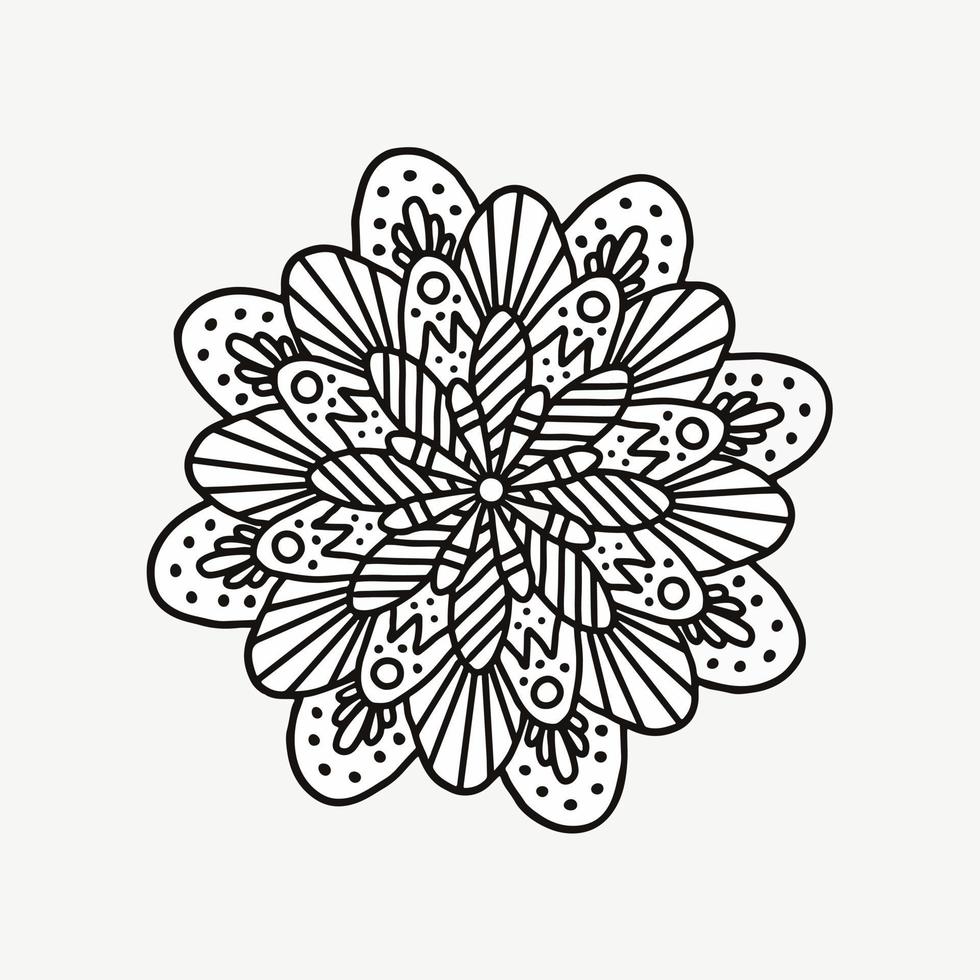 Oriental geometric mandala background. Beautiful circular decorative ornament isolated on white backdrop. vector