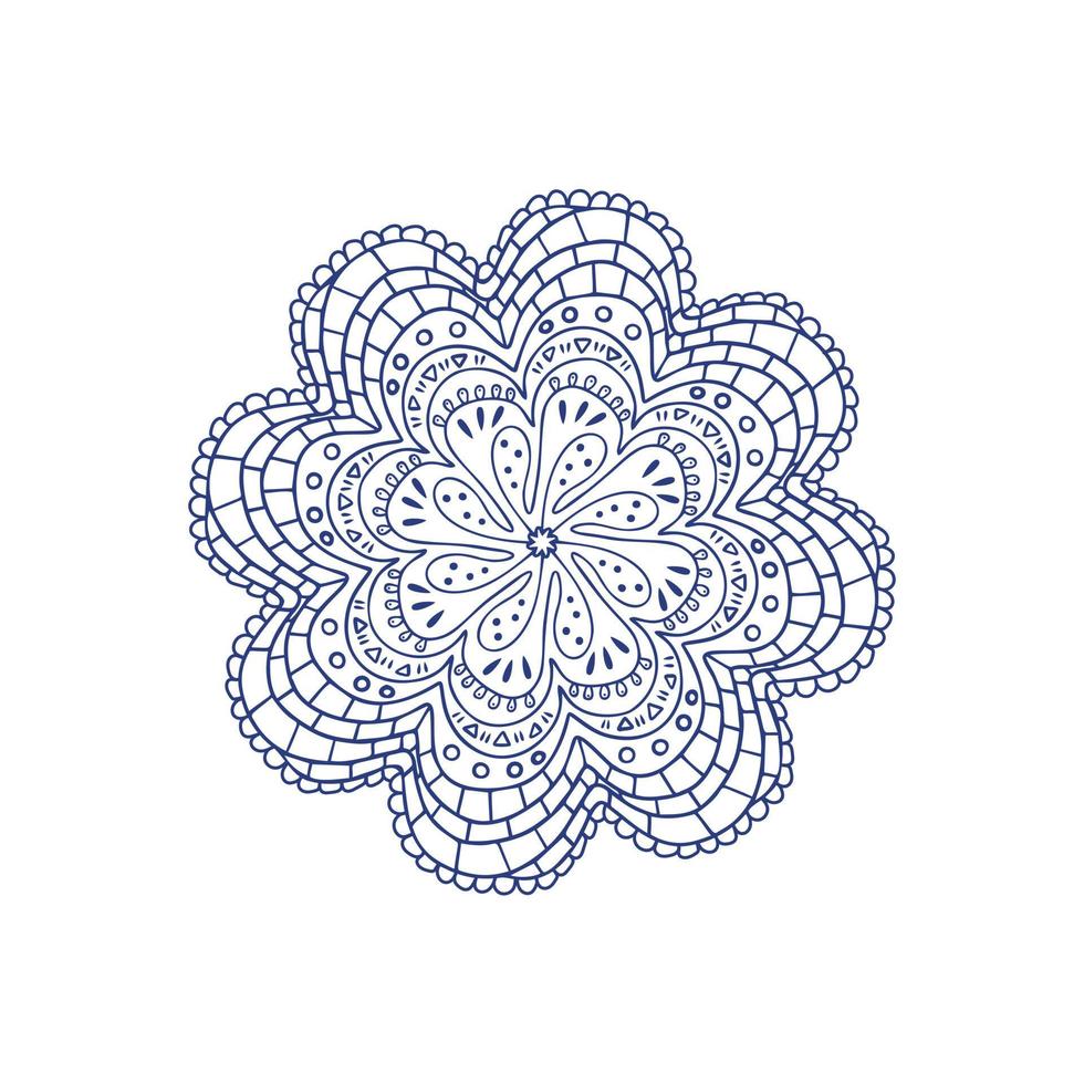 Oriental geometric mandala background. Beautiful circular decorative ornament isolated on white backdrop. vector