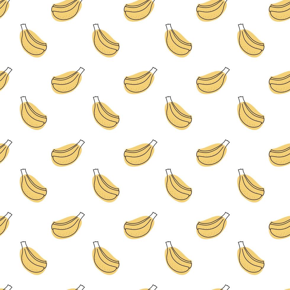 Bananas seamless pattern in trendy style. Banana endless background. Nature repeatable print. vector