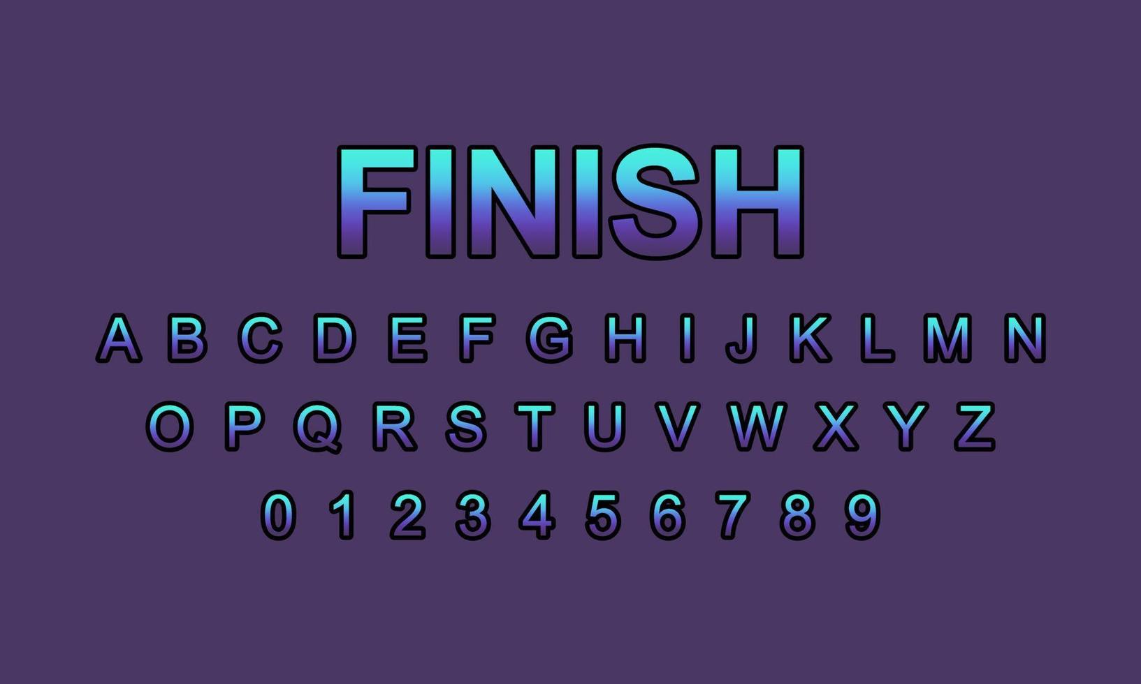 finish style editable text effect vector