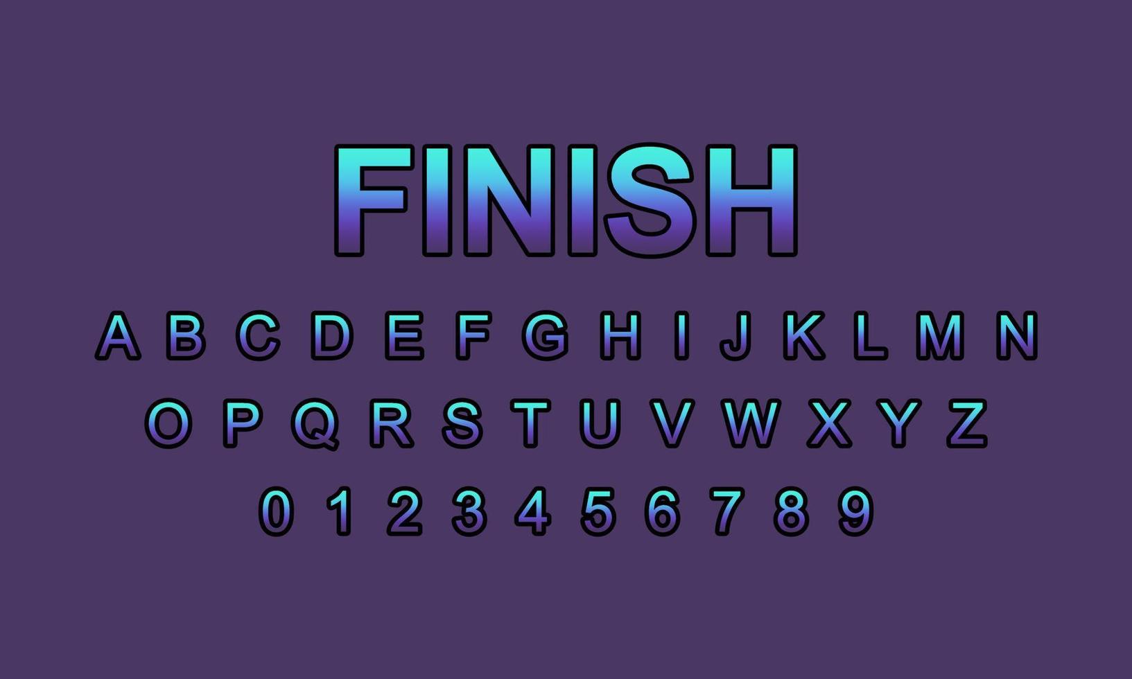 finish style editable text effect vector