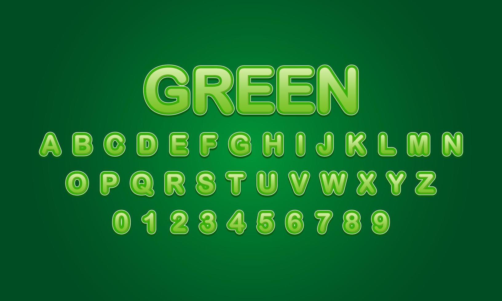 green style editable text effect vector