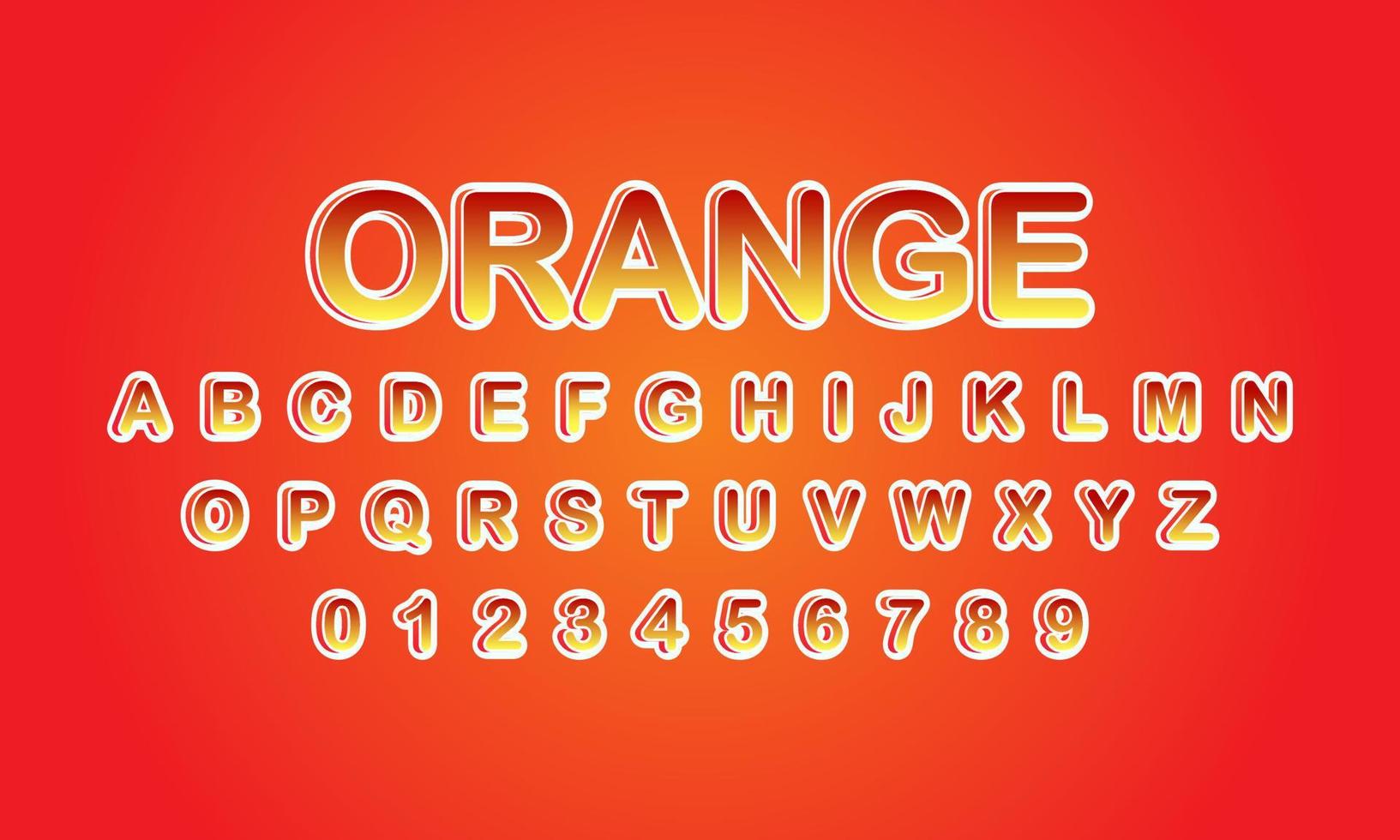 orange style editable text effect vector