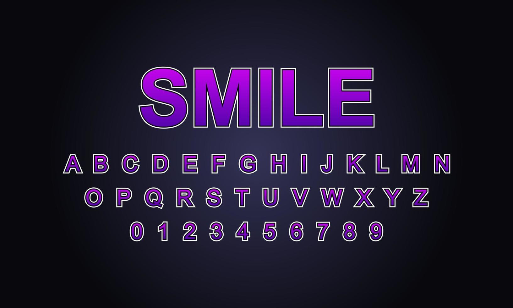 smile style editable text effect vector