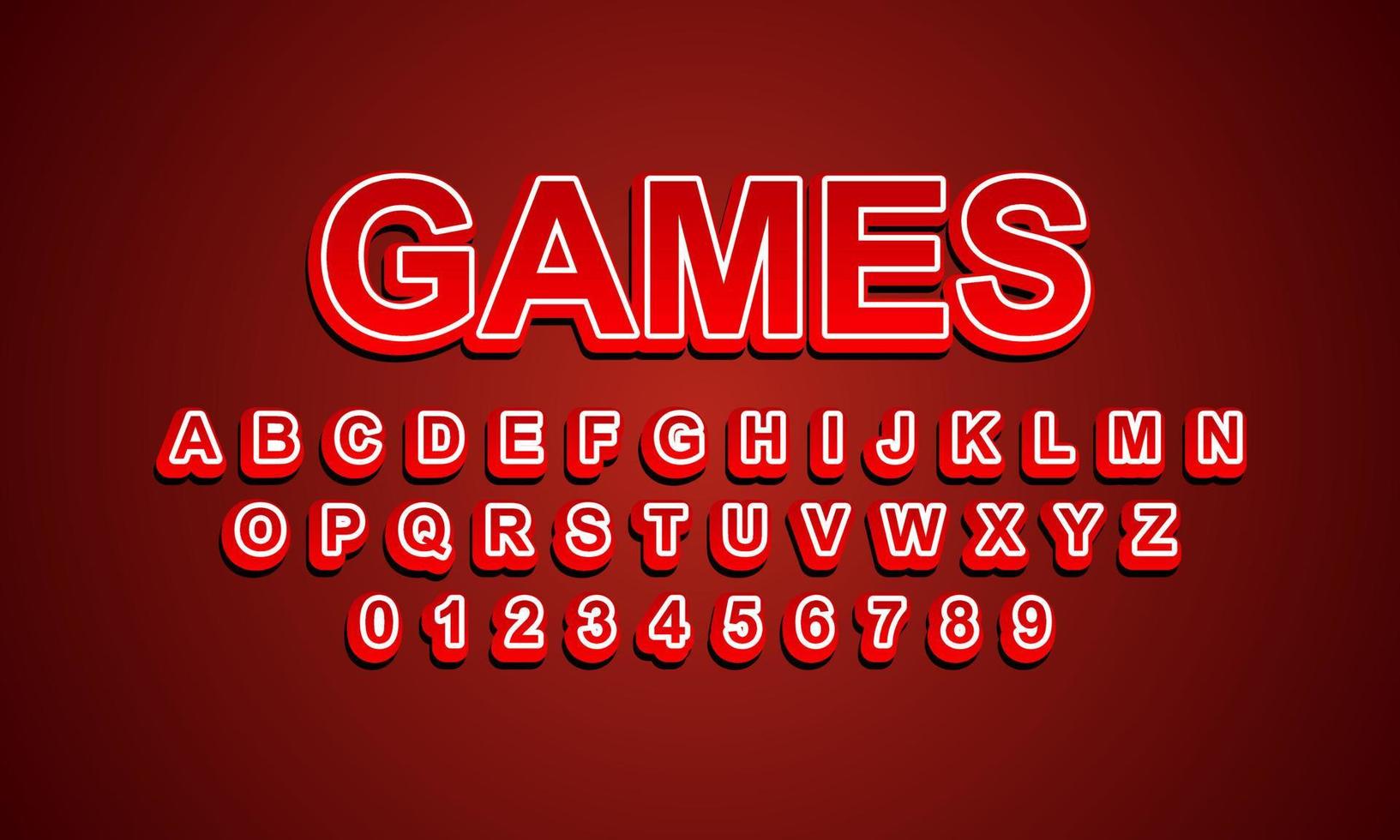 games style editable text effect vector