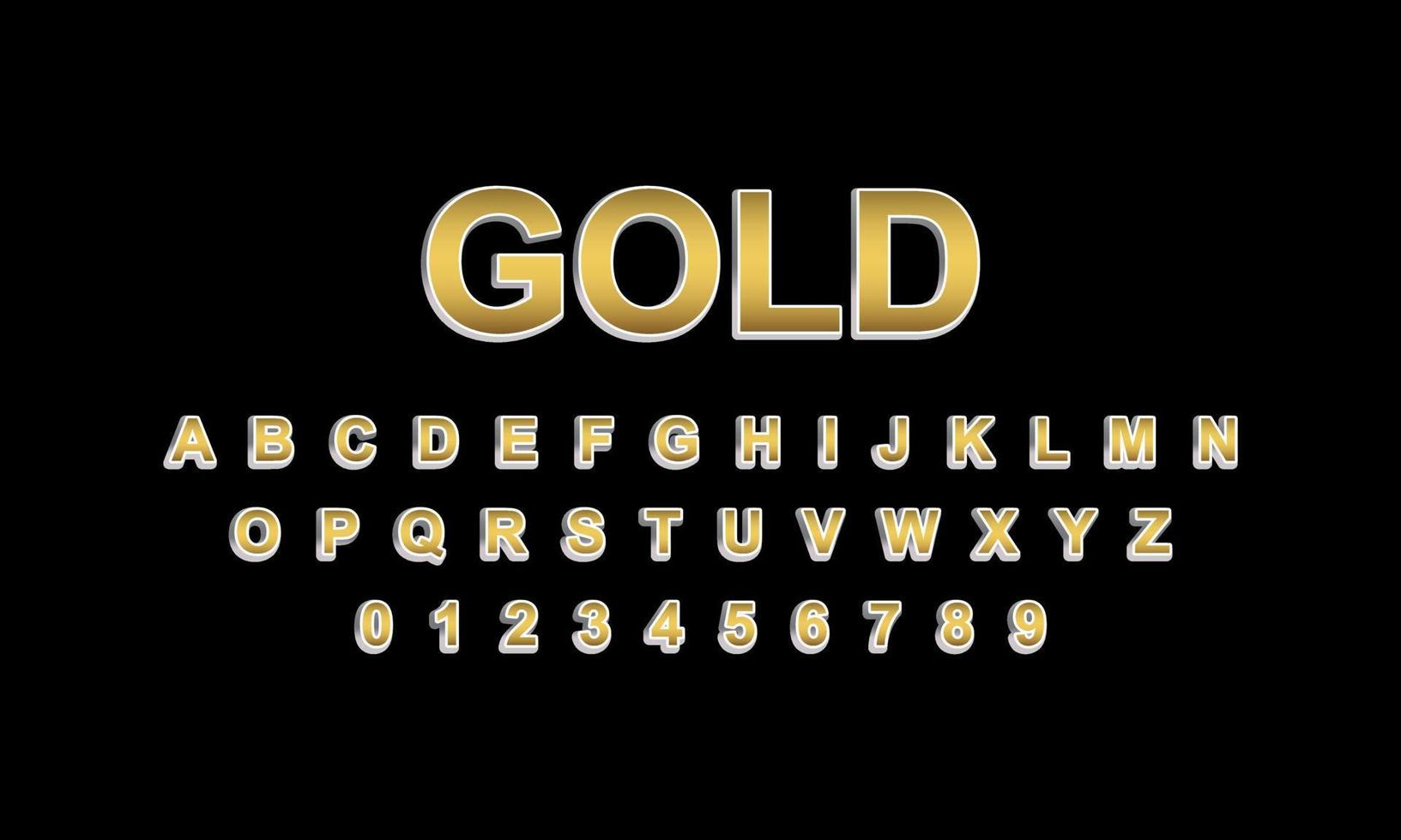 gold style editable text effect vector