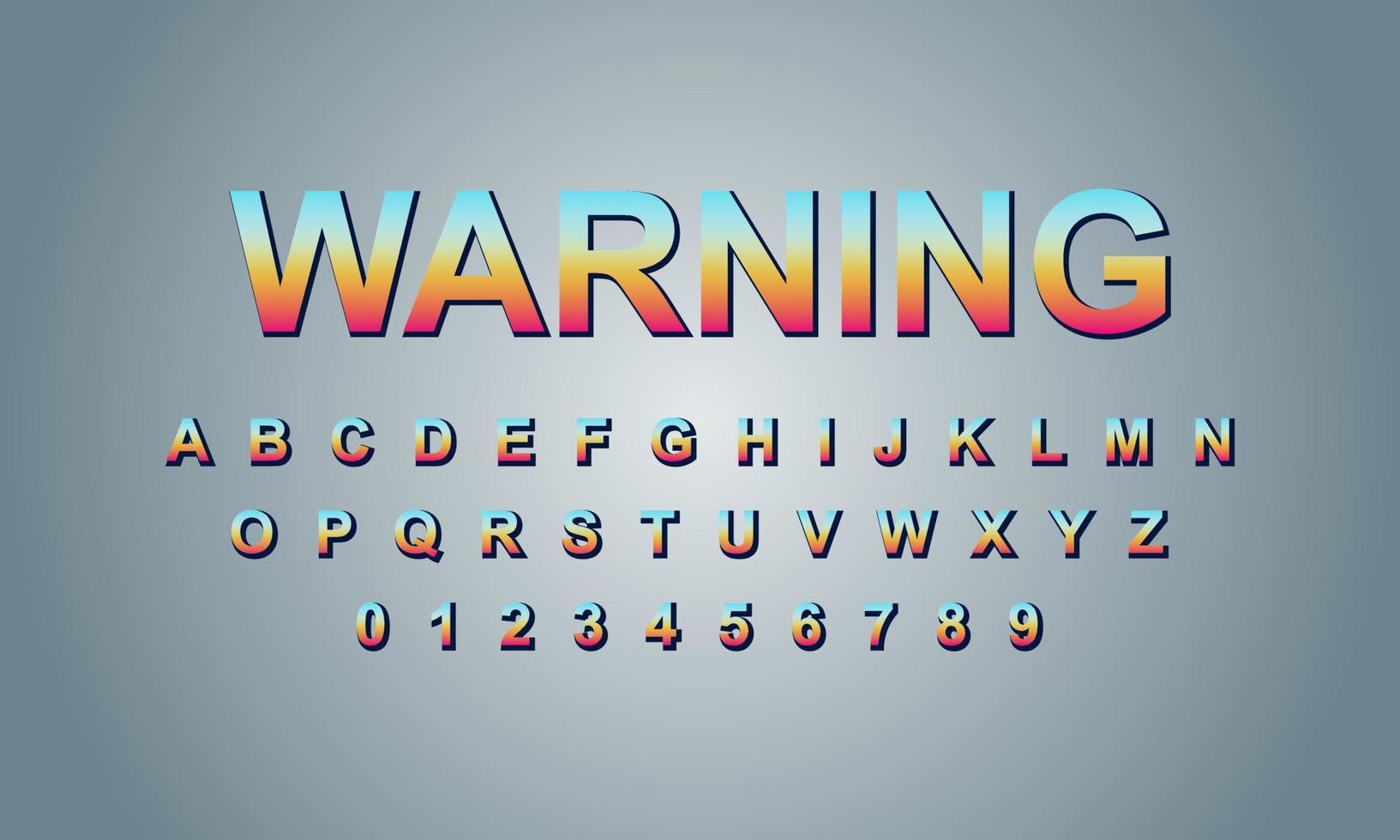 warning style editable text effect vector