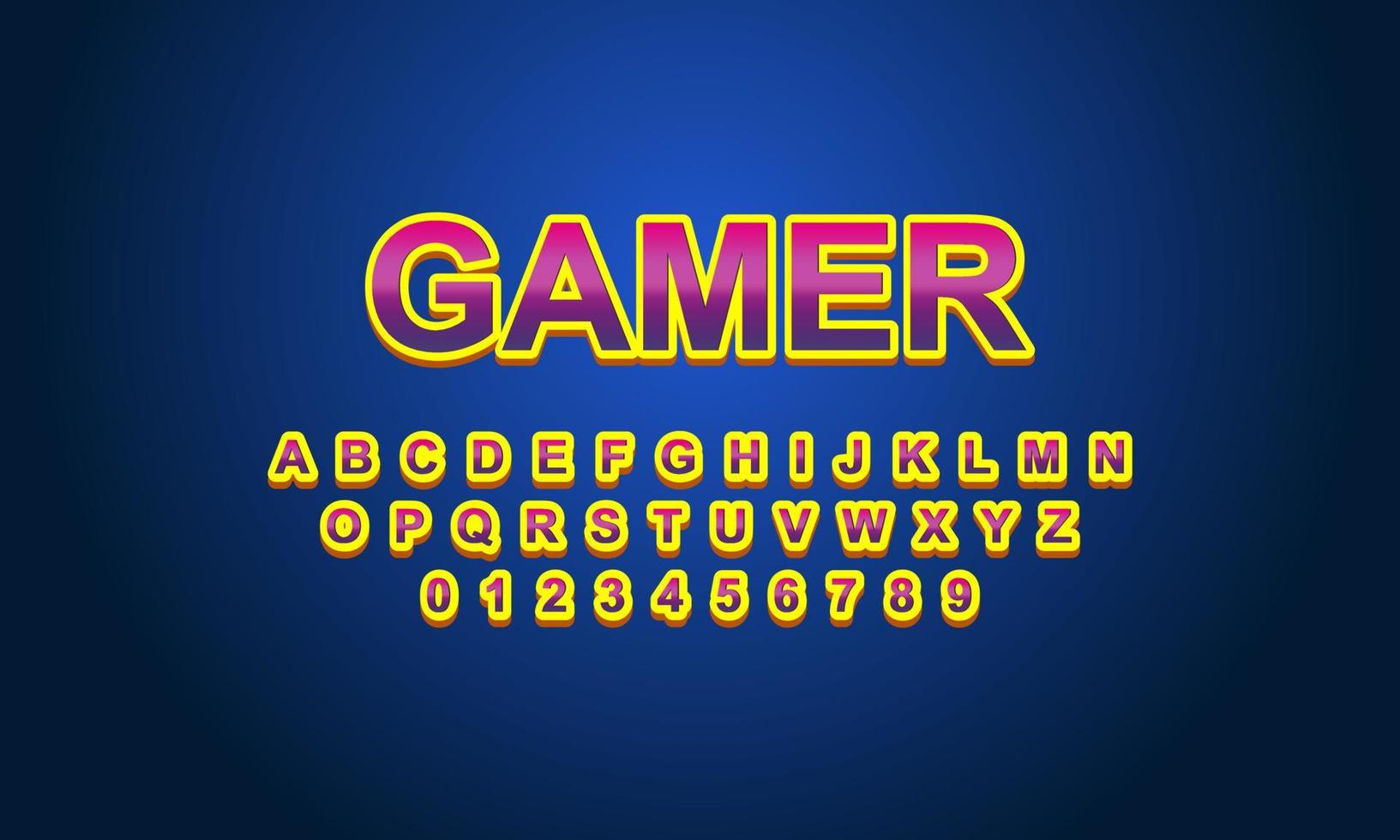 Editable text effect gamer title style vector