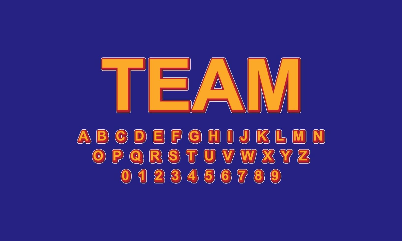 Editable text effect team title style vector