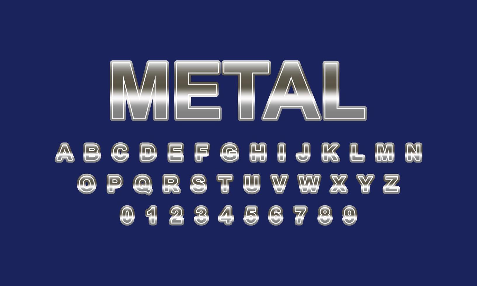 metal style editable text effect vector