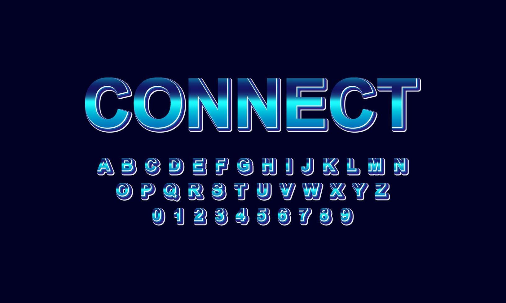 Editable text effect connect title style vector