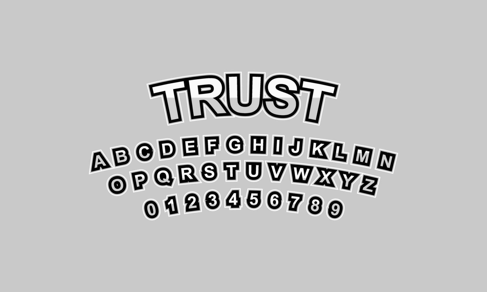 Editable text effect trust title style vector