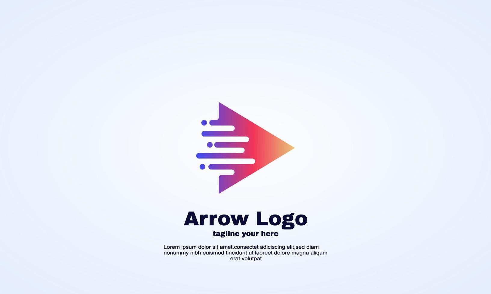 elegant idea arrow logo design template fast vector