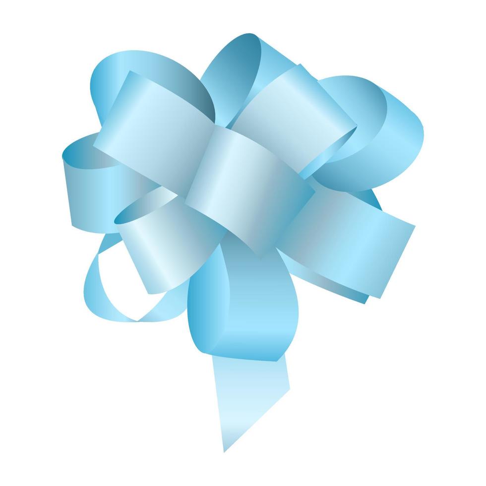 Blue bow ribbon vector