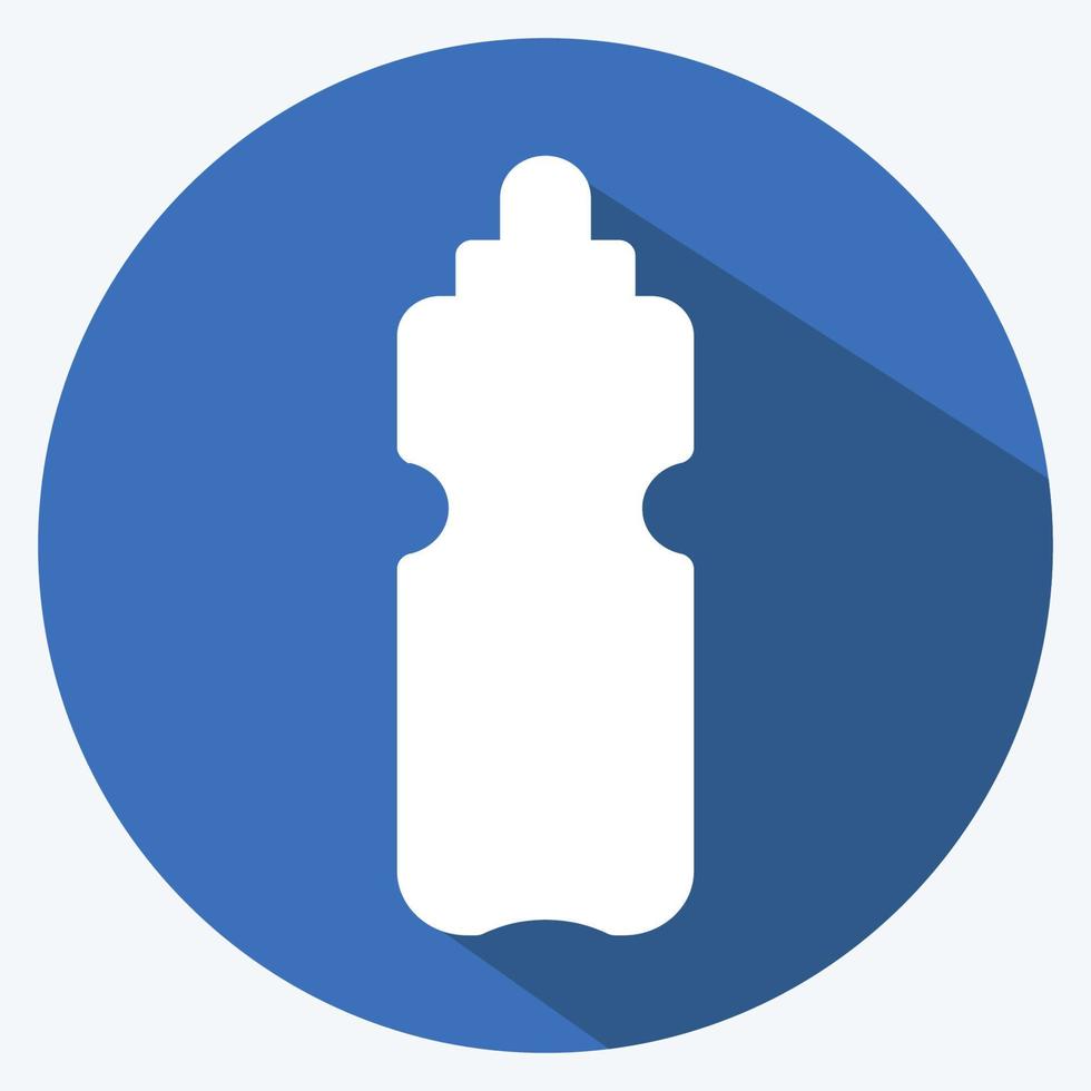 Water Bottle Icon in trendy long shadow style vector