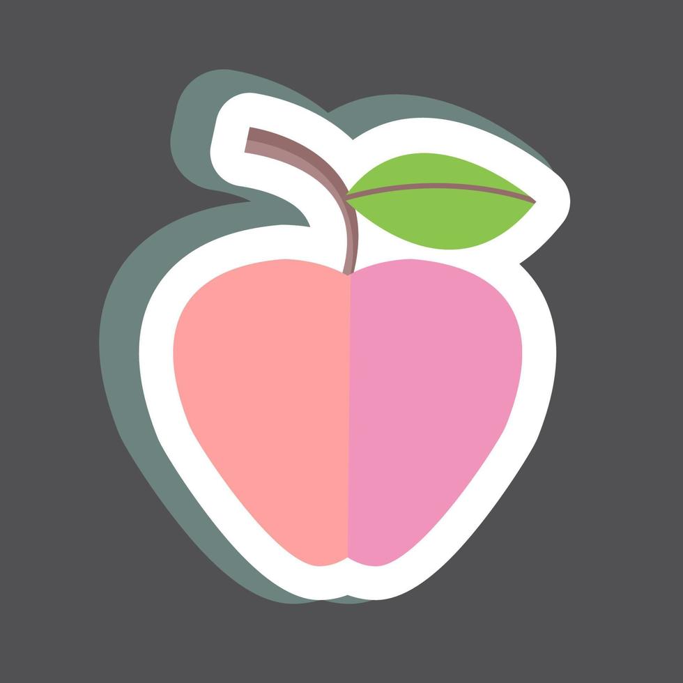 Guava Sticker in trendy isolated on black background vector