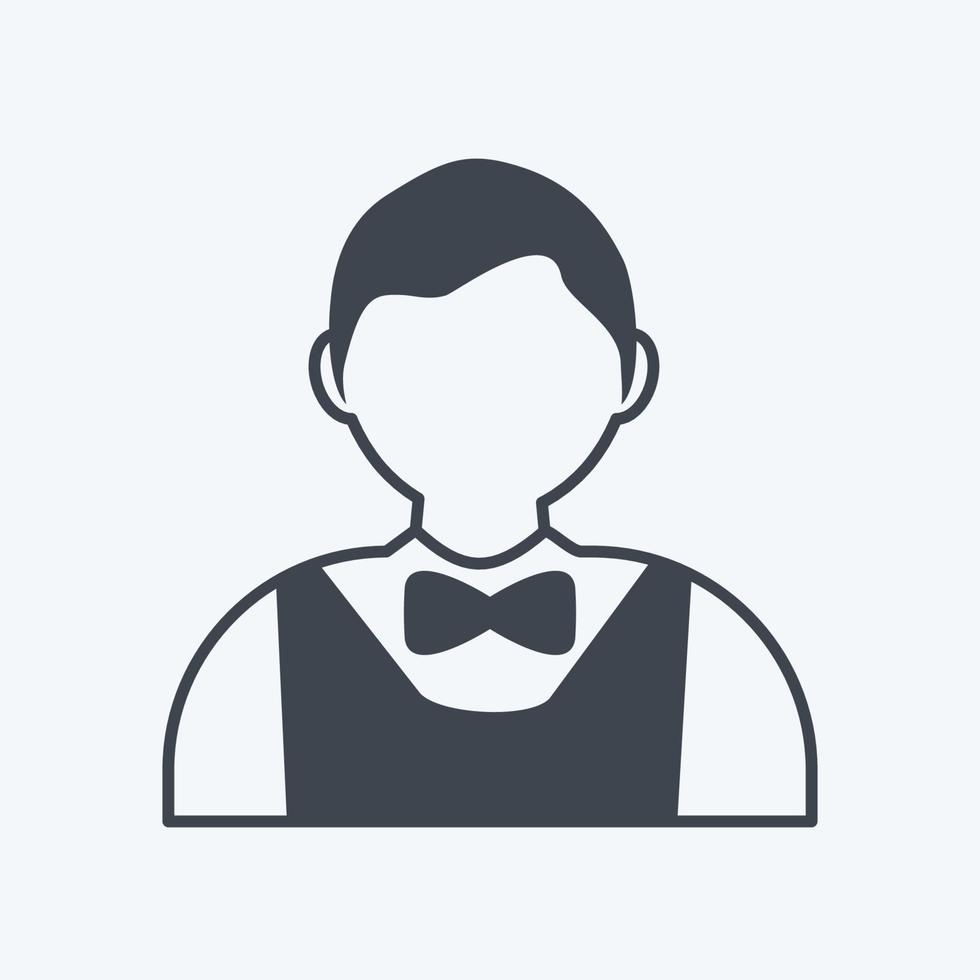 Barkeeper Icon in trendy glyph style isolated on soft blue background vector