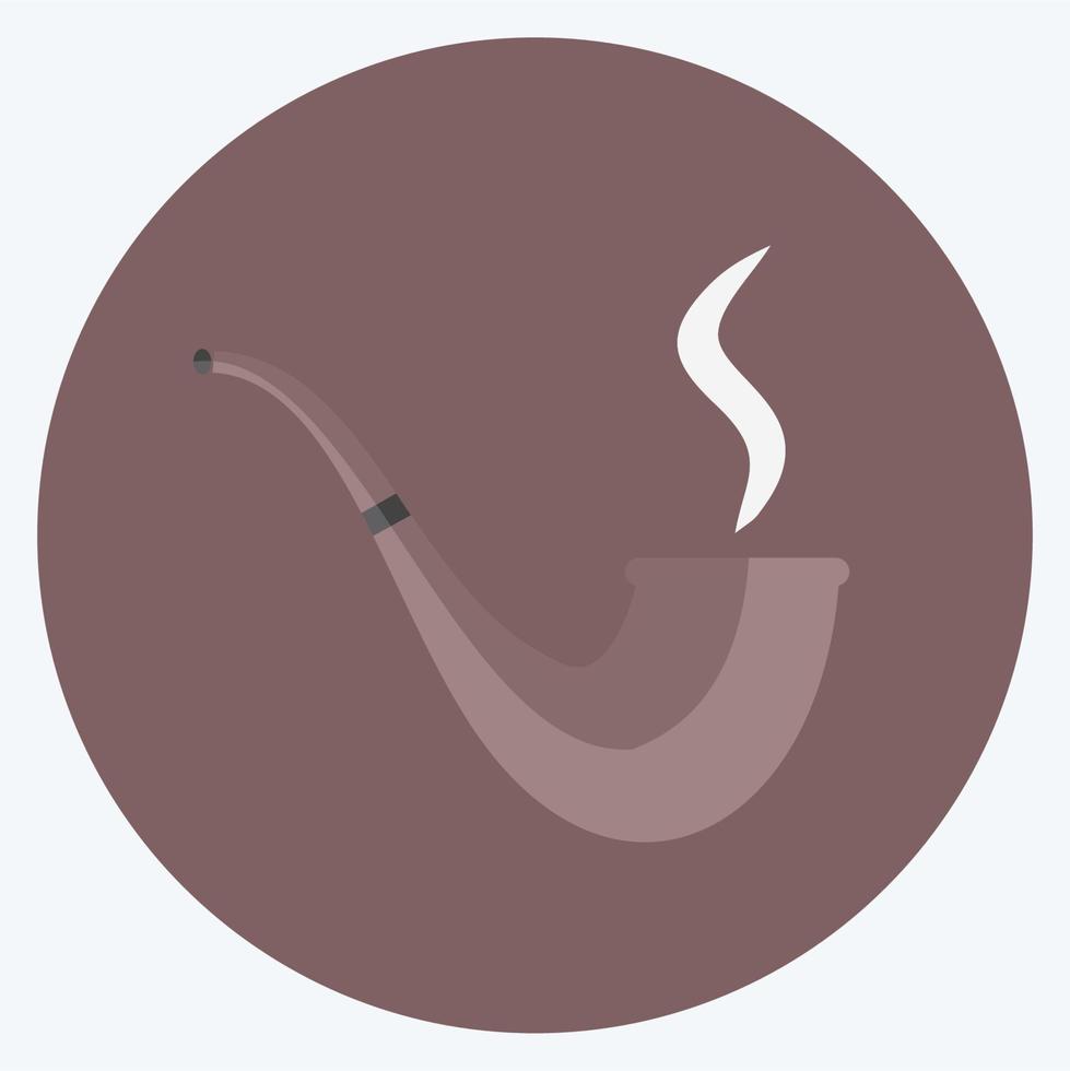 Lit Smoking Pipe Icon in trendy flat style isolated on soft blue background vector