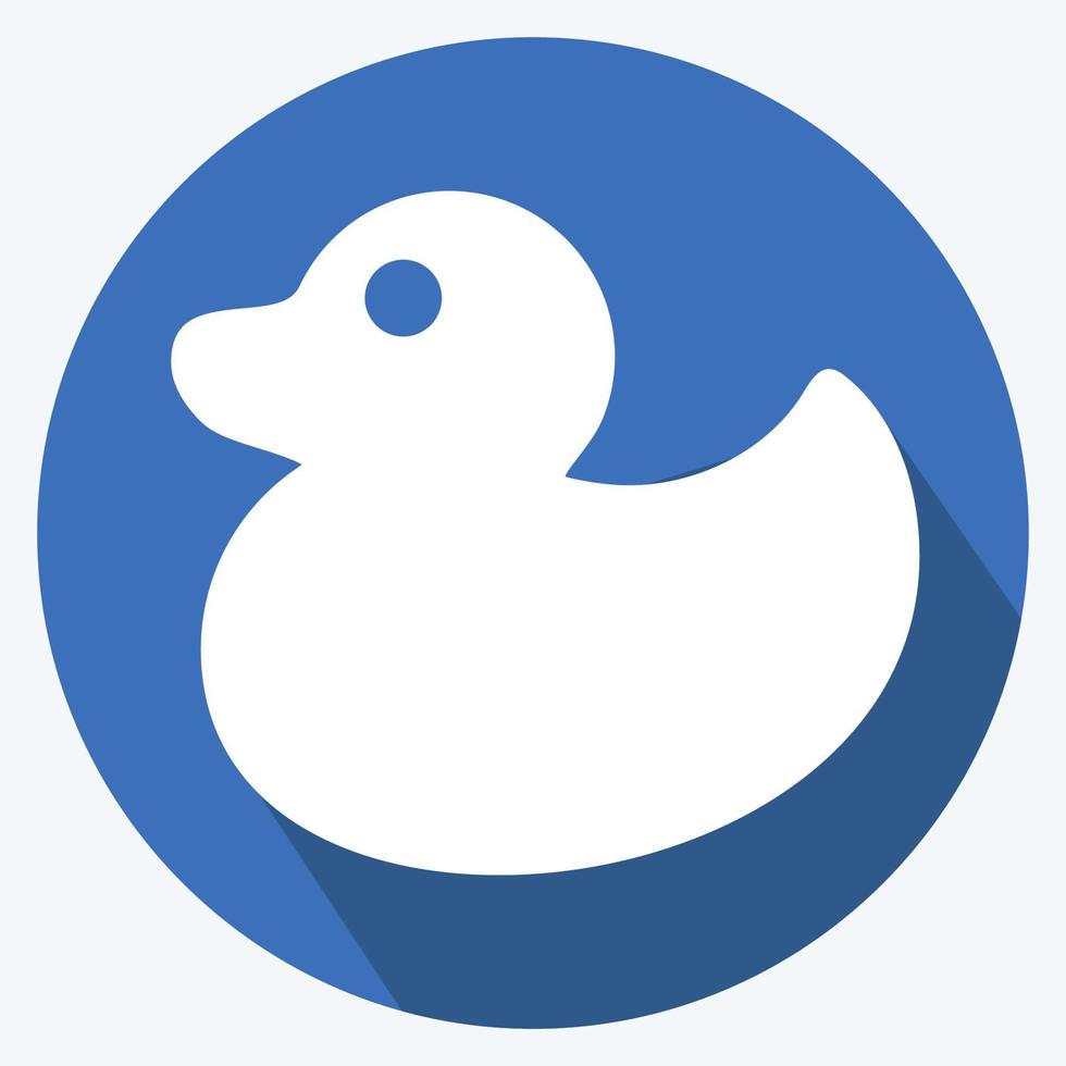 Icon Duck Long Shadow Style vector