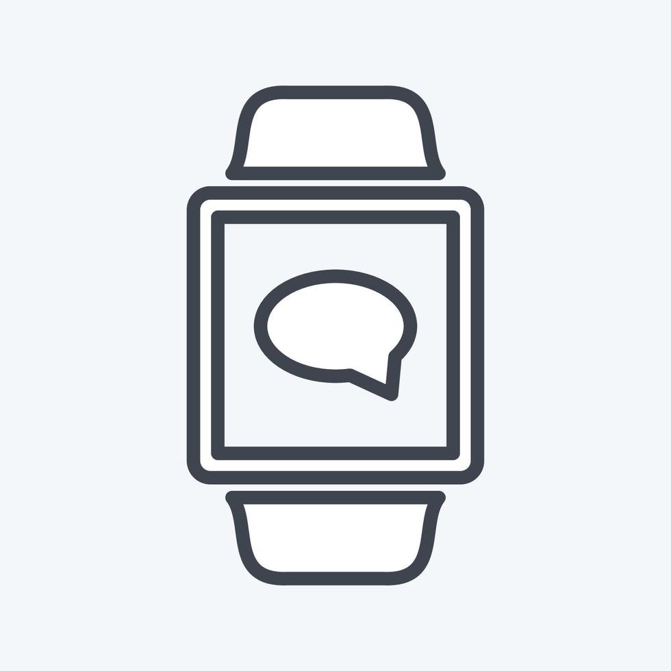 Messaging App Icon in trendy line style isolated on soft blue background vector