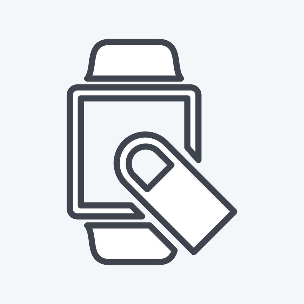 Swipe Finger Icon in trendy line style isolated on soft blue background vector