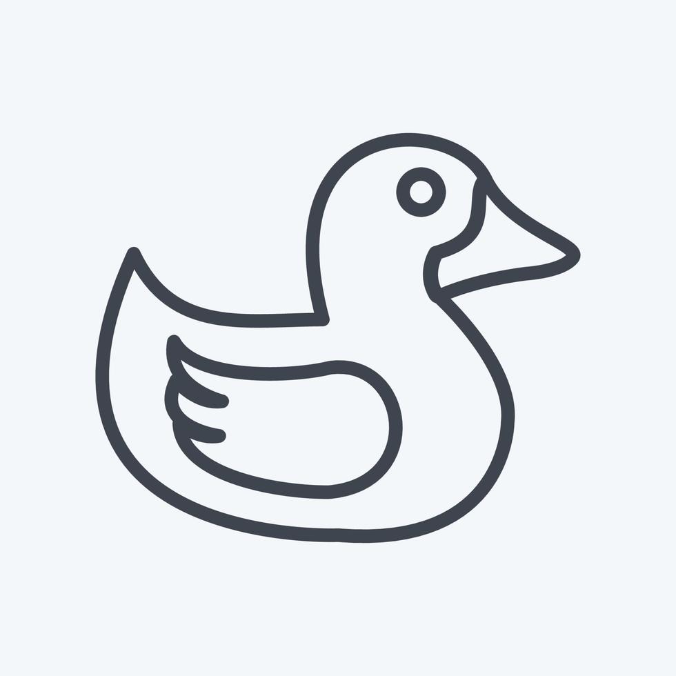 Duckling Icon in trendy line style isolated on soft blue background vector