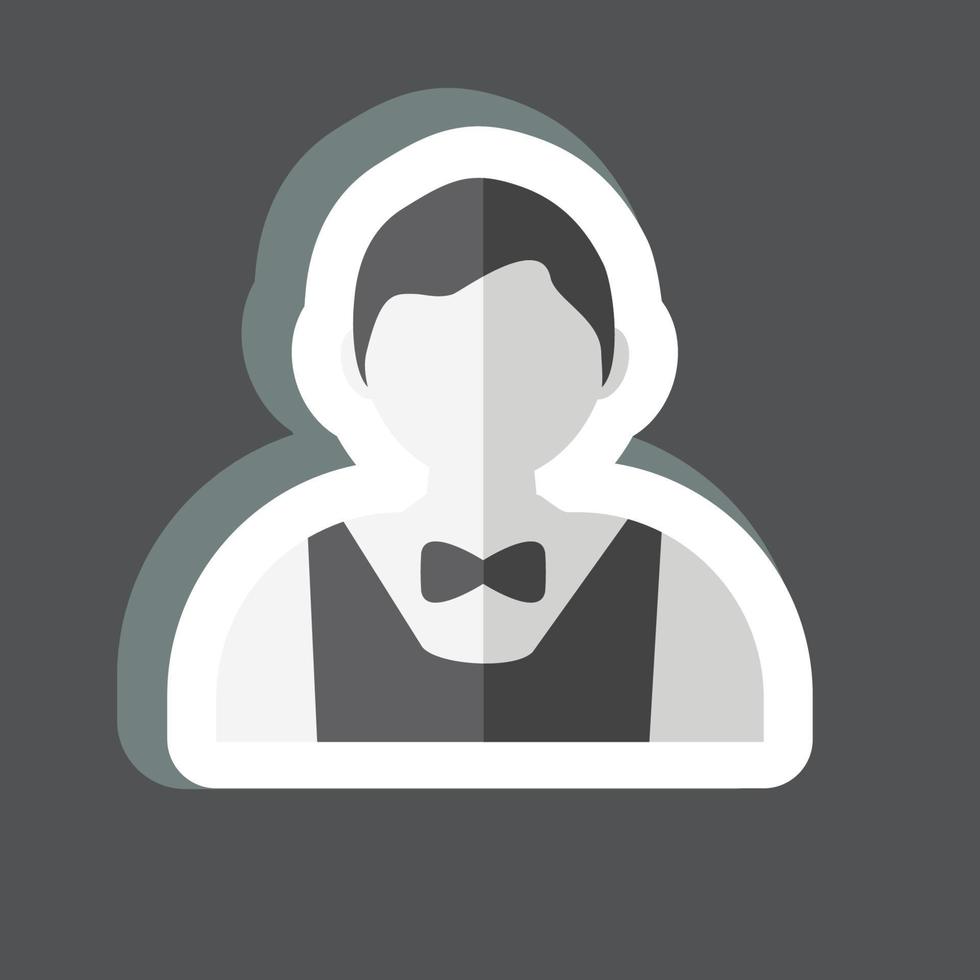 Barkeeper Sticker in trendy isolated on black background vector