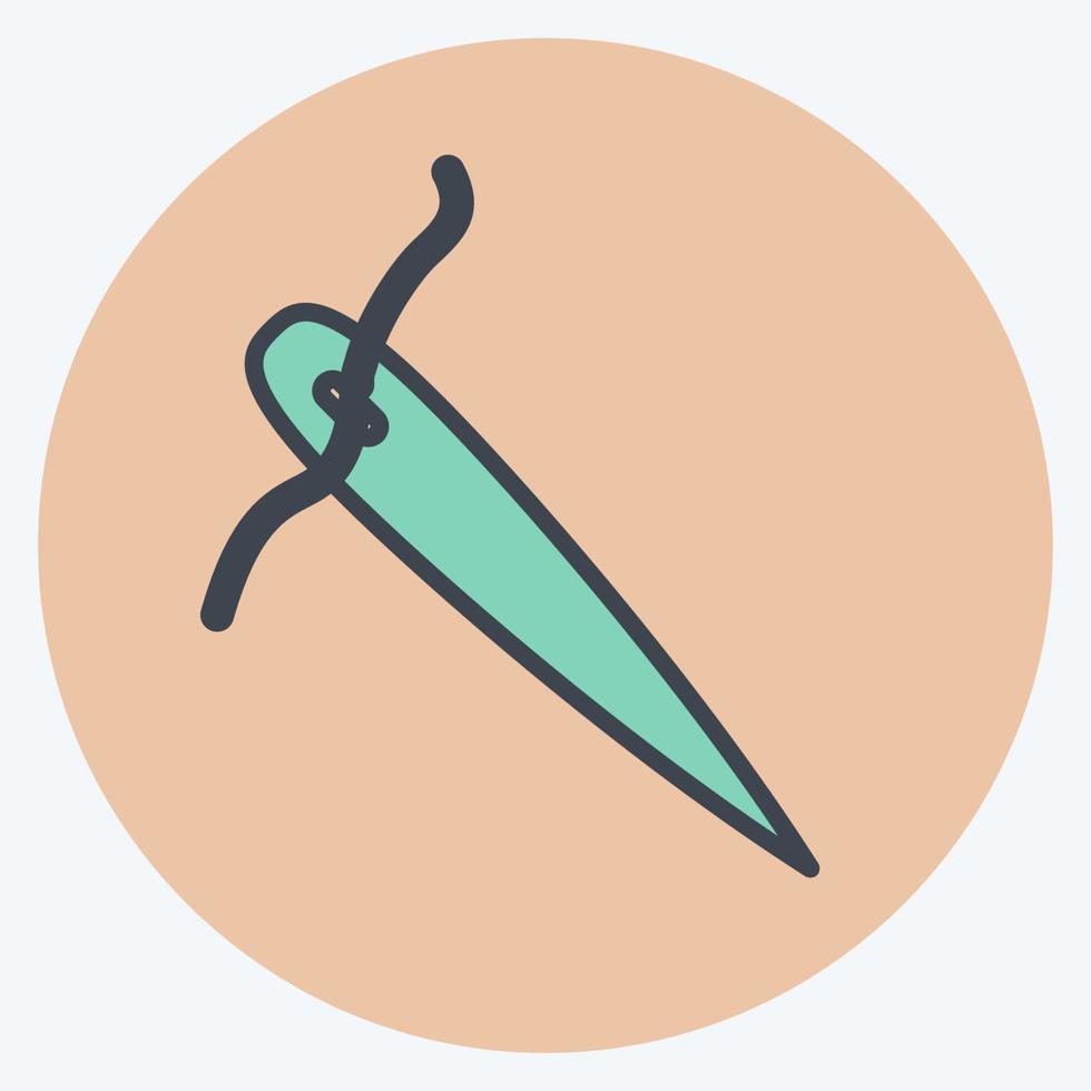 Needle Icon in trendy color mate style isolated on soft blue background vector