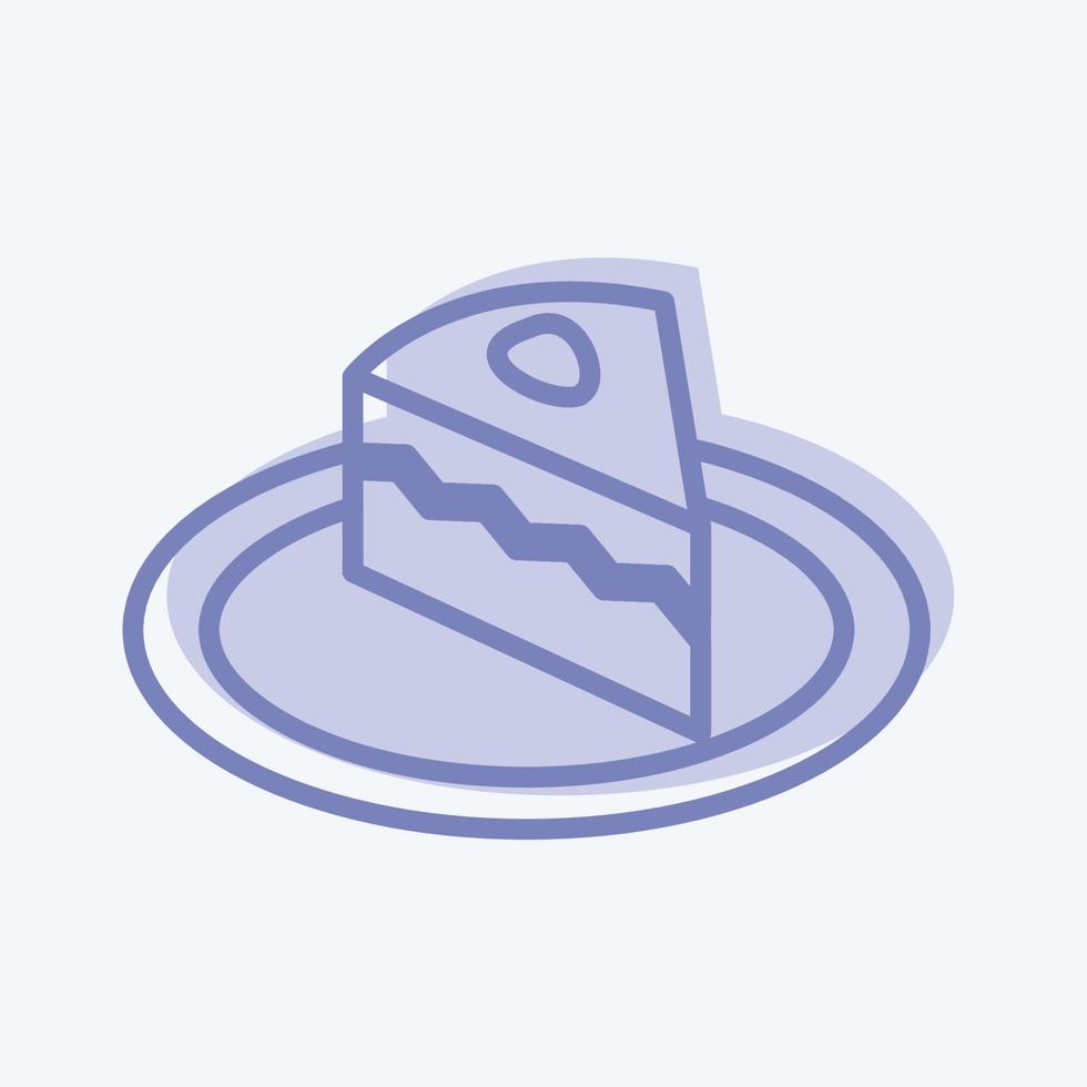 icono de pastel de crema en el moderno estilo de dos tonos aislado sobre fondo azul suave vector