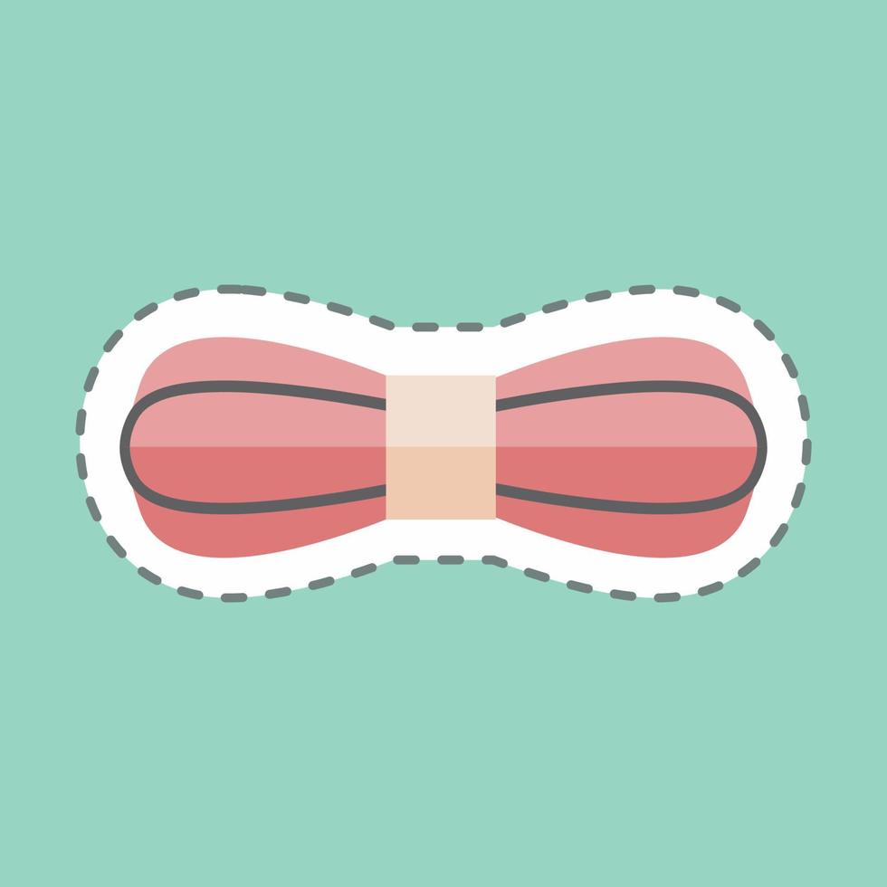 Yarn Sticker in trendy line cut isolated on blue background vector