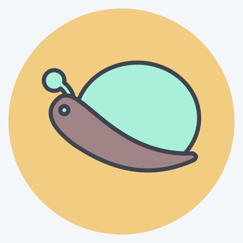 Snail Icon in trendy color mate style isolated on soft blue background vector