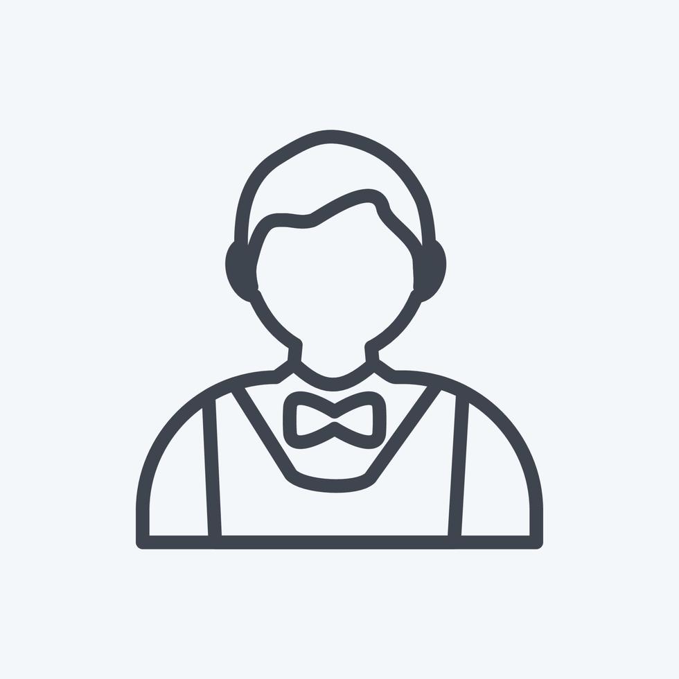 Barkeeper Icon in trendy line style isolated on soft blue background vector