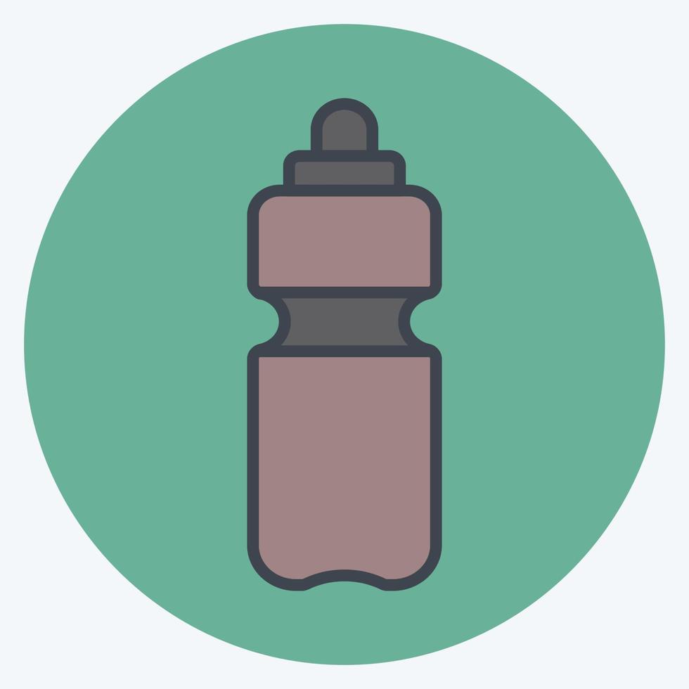 Water Bottle Icon in trendy color mate style vector